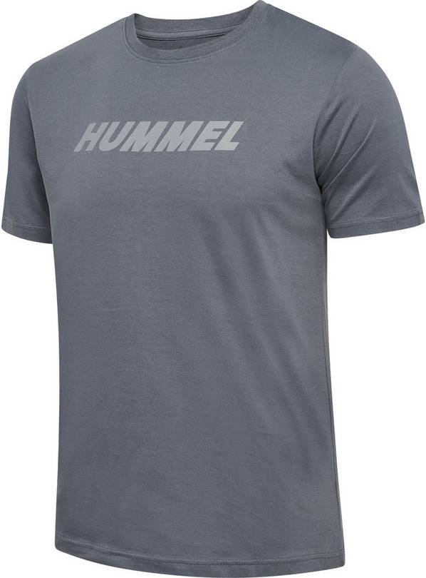 HUMMEL Elemental Logo Cotton Tee Dark Grey S